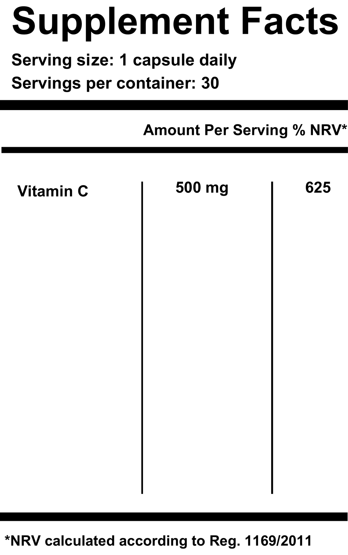 Liposomal Vitamin C — Supplement Facts label